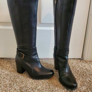 Naturalizer Black Leather Wide Calf Kelsey Riding Boots size 7.5